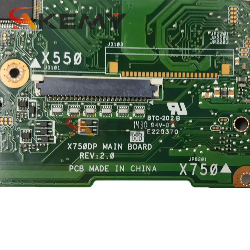 Материнская плата Akemy X750DP LVDS с (V2GB) графическим процессором для ноутбука Asus K550D X550DP