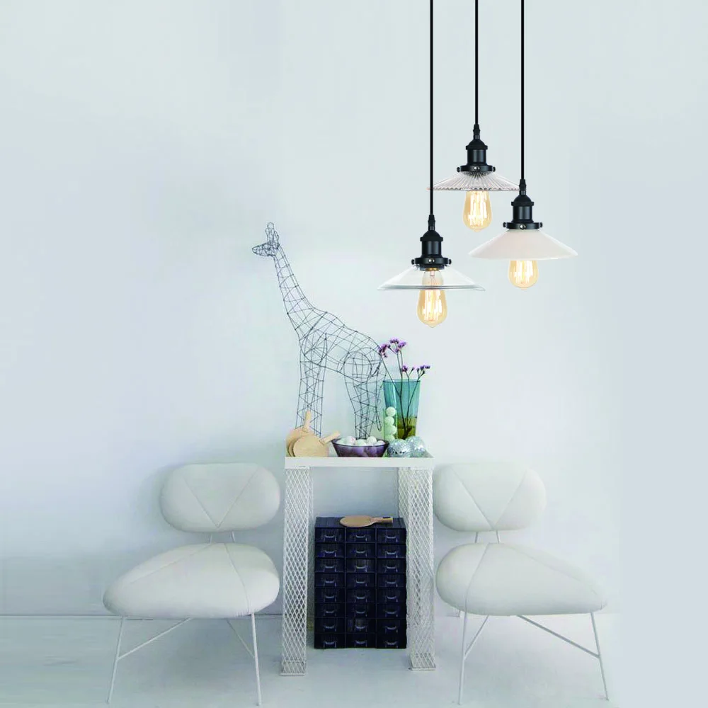 Промышленный стеклянный винтажный подвесной светильник светодиодный в стиле