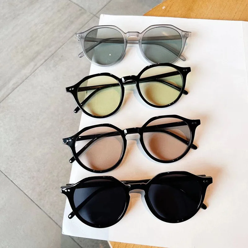 VWKTUUN Круглые Солнцезащитные очки женские винтажные большие солнцезащитные с