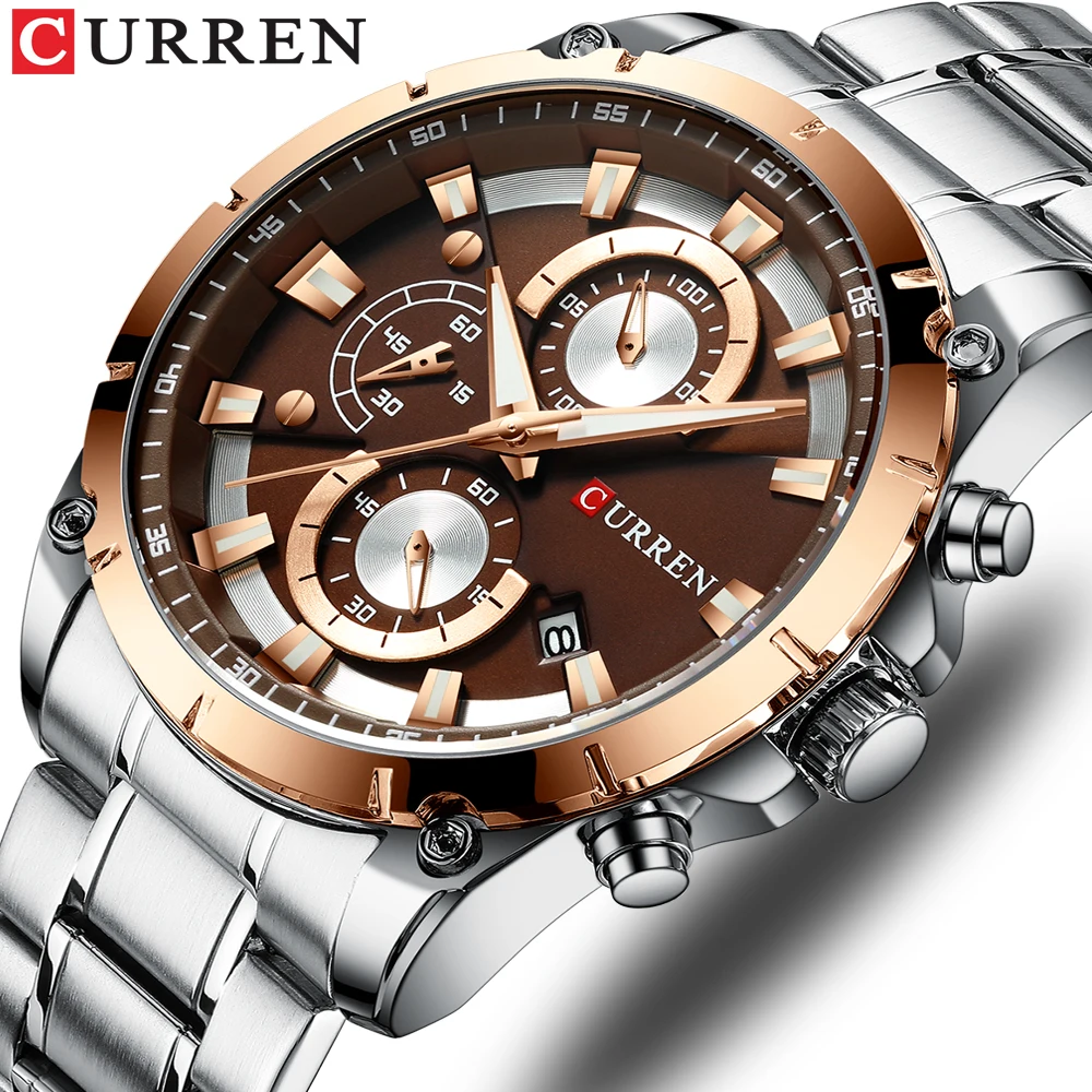 

New CURREN Men Watch Classic Quartz Watches Stainless Steel Strap 30M Waterproof Sports Wrist Watch Male Clock Relogio Masculino