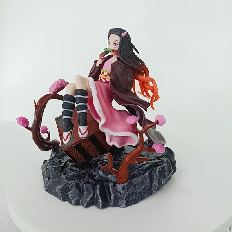 

Anime Demon Slayer Kimetsu no Yaiba Kamado Nezuko Box Sitting Position Ver PVC Action Figure Collectible Model doll toy 18cm