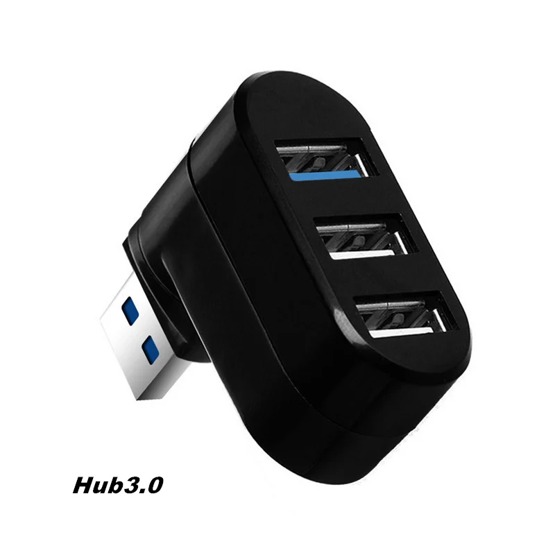 Данных лягушка Мини 3 порта USB 2,0/3,0 концентратор Вращающийся адаптер для ноутбука ПК ноутбук поворачивается на 270 градусов сильная совместимость концентратор - Цвет: HUB 3.0 BLACK