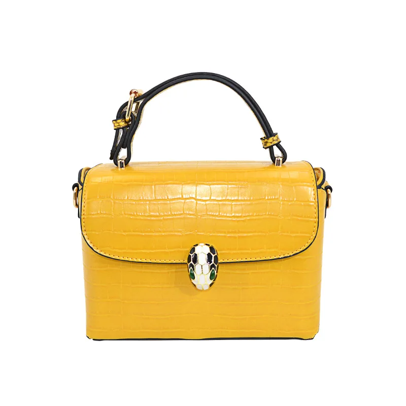 

2021 new atmosphere fashion handbag temperament snakehead lock portable bag