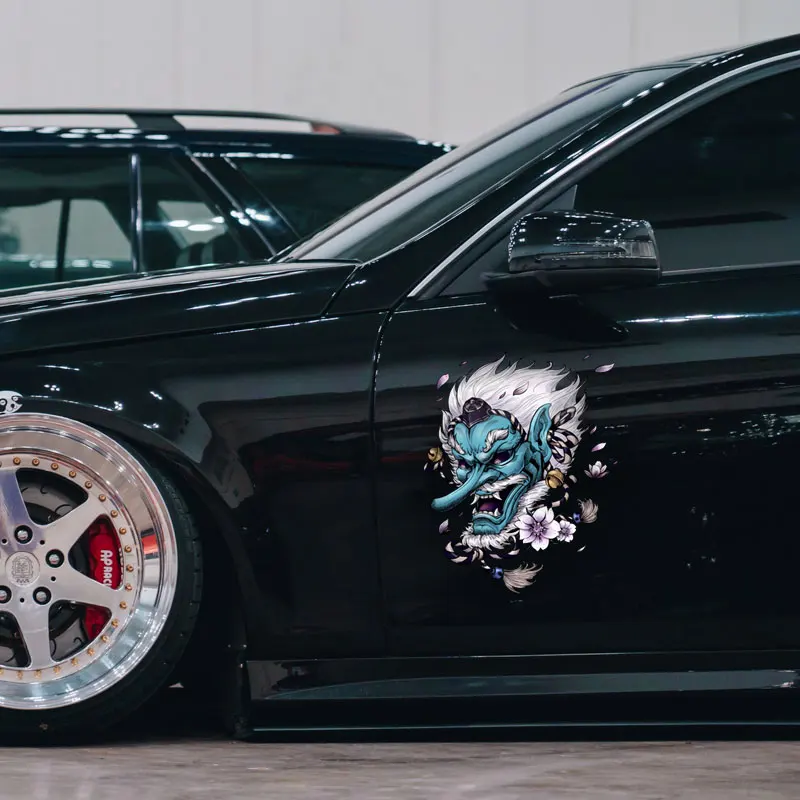 Японские Автомобильные Наклейки Noizzy с изображением лица тенгу виниловые Стикеры