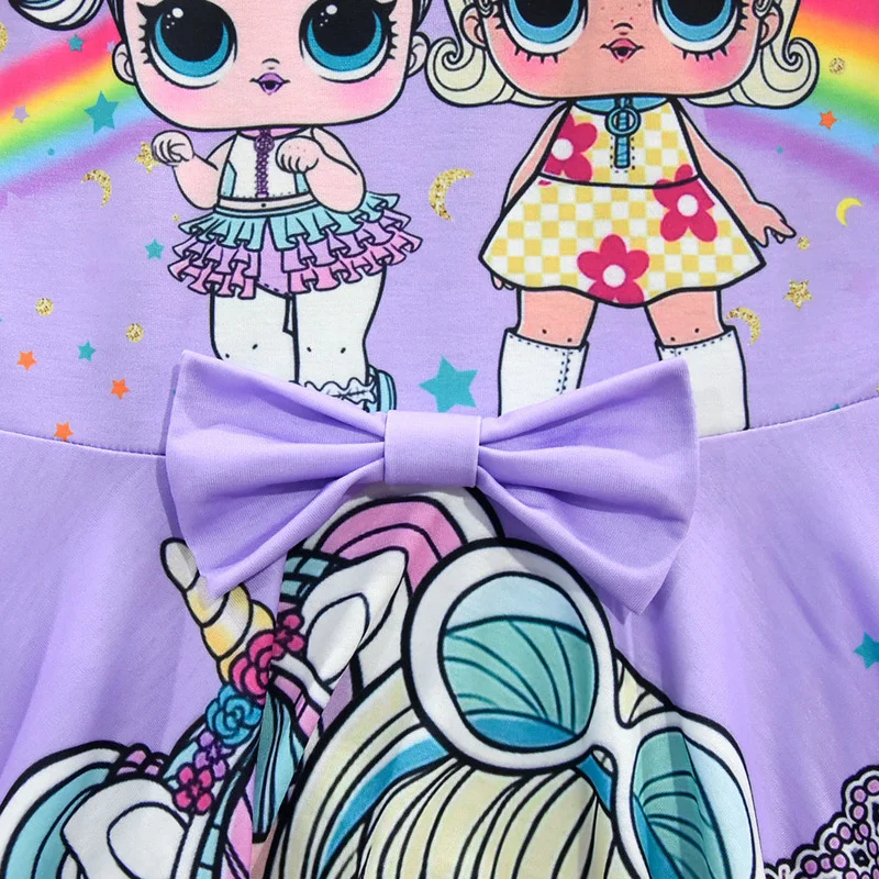 

Lol Surprise Doll Summer Dresses for Girls Cute Princess Dress Cartoon Children's Clothes Sleeveless Kids Clothing Vestidos