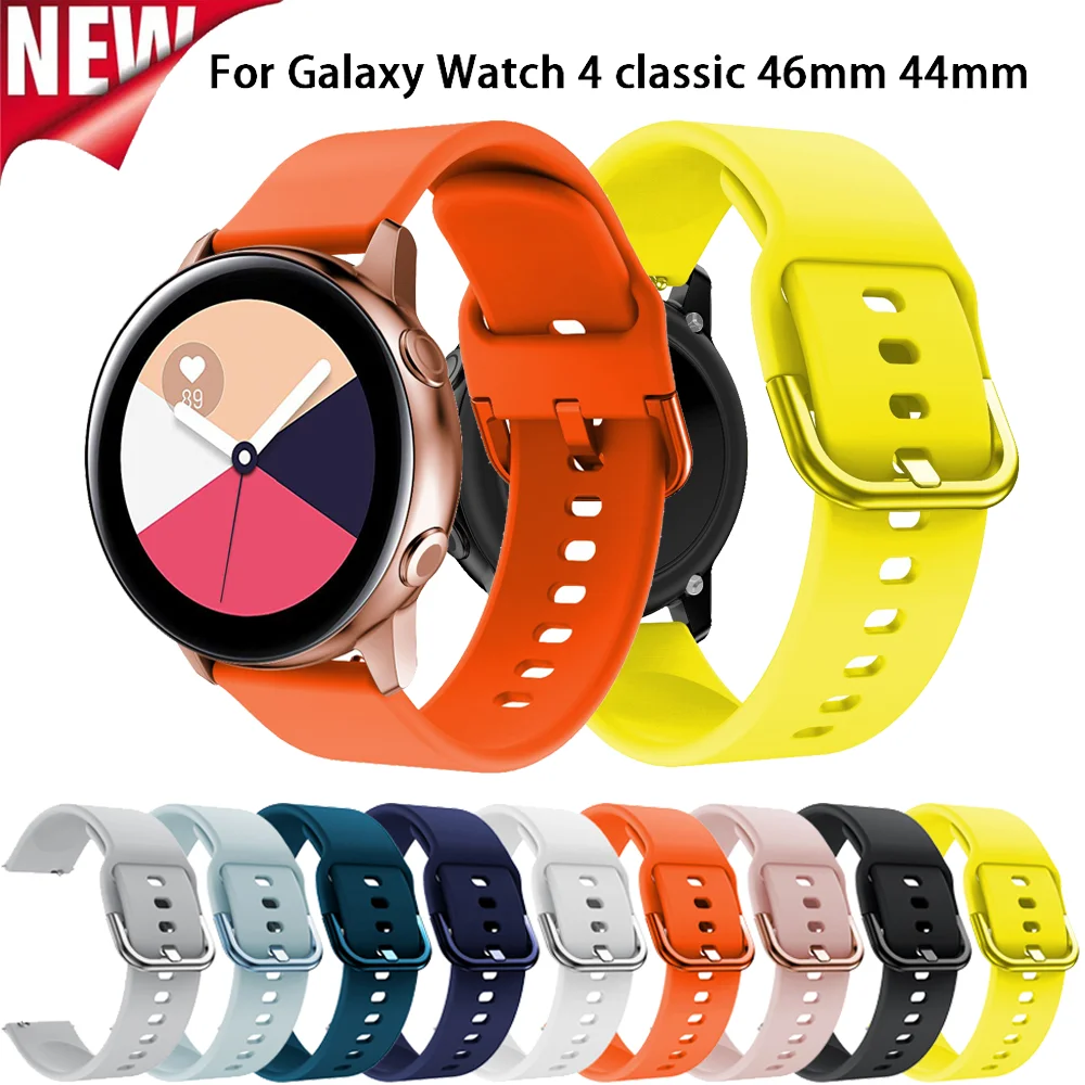 

2021 new Color buckle Strap For Samsung Galaxy Watch 4 classic 46mm 42mm Silicone Sports Bracelet Galaxy Watch 4 44mm 40mm Strap