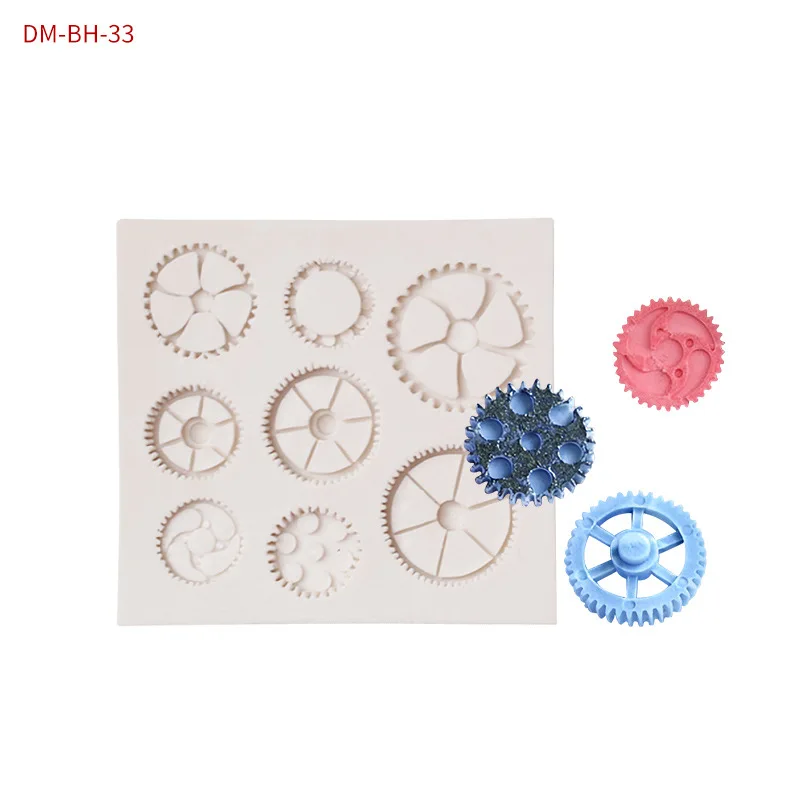 Силиконовая форма для торта Gear механические часы украшения помадки шоколада с