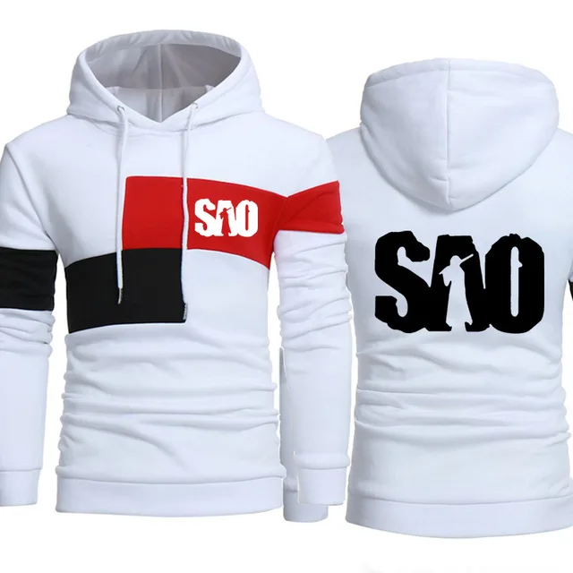 Sao Sword Art Online зимние осенние толстовки для мужчин с принтом аниме флисовая