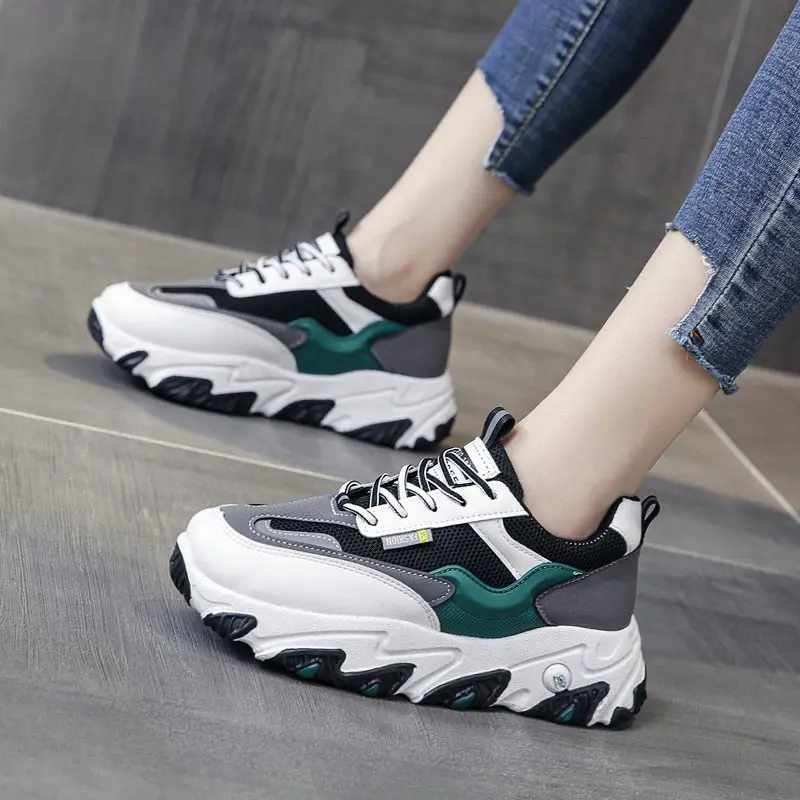 

Summer Women's Sport Shoes Woman Sneakers With Platform Women's Running Shoes Sports Women Gray Jogging Femme Baskets Walk E-791