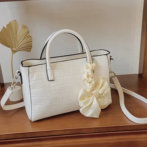 stone pattern pu leather crossbody bags for women 2021 sac a main lady shoulder bag female purses and handbags with ribbons free global shipping