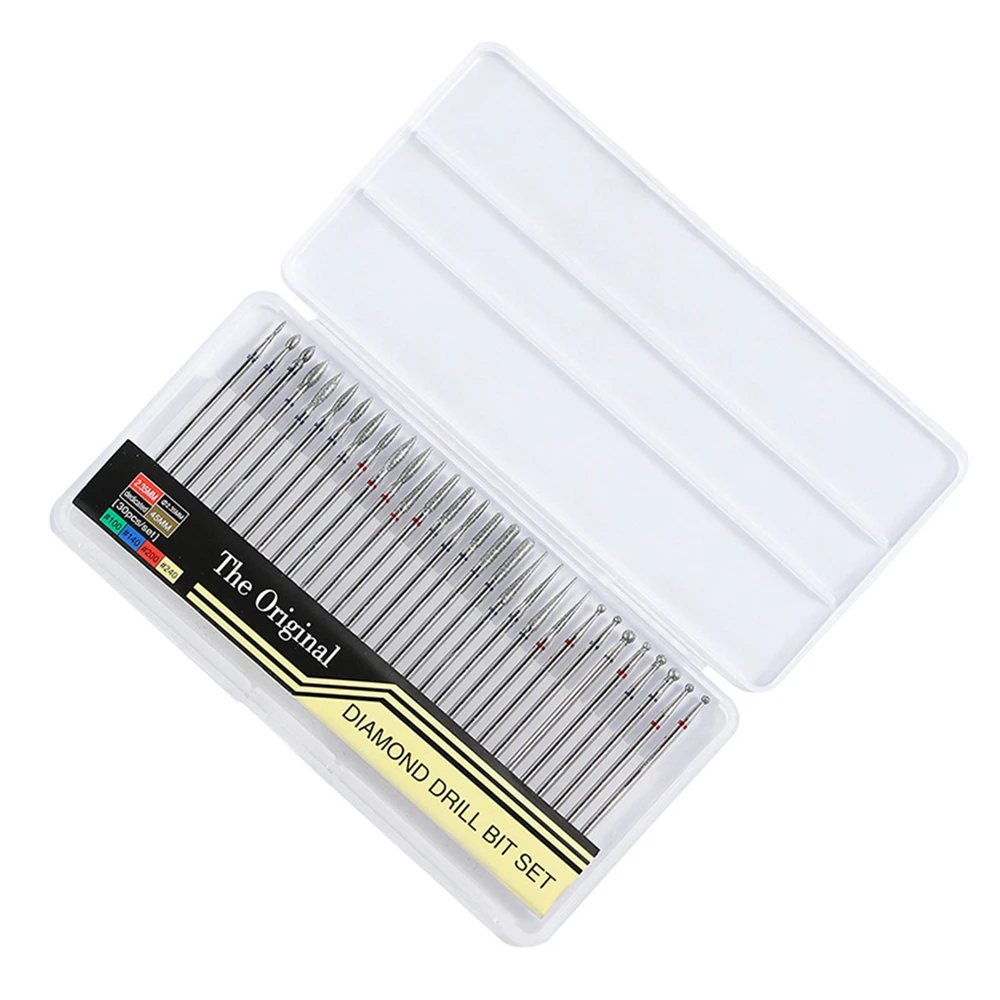 30 шт. сверла для ногтей из вольфрамового стального сплава алмазная шлифовальная