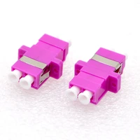 gongfeng 100pcs new fiber optical connector flange coupler lc om4 single mode duplex flange adapter rose red special wholesale