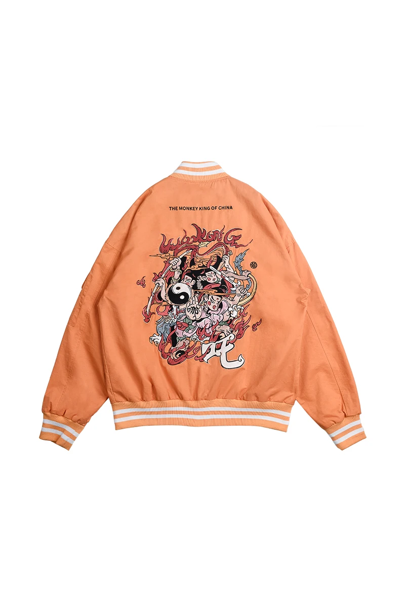 Orange Color Street Fashion Jacket Male Casual outwear Embroidery Baseball Jackets Luxury Winter clothing | Мужская одежда