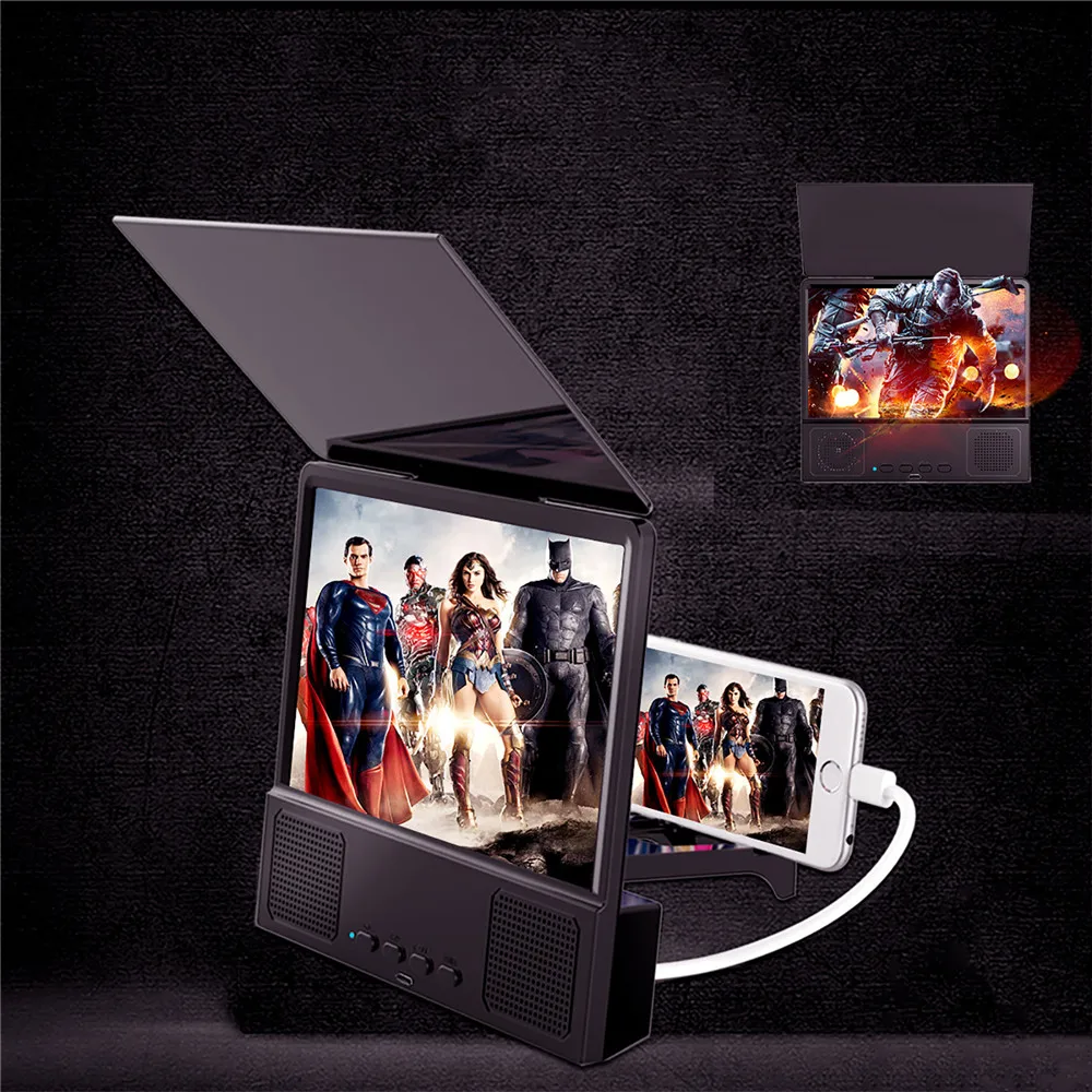 

Bluetooth 3.0 8/12 Inch Mobile Phone Universal Screen Magnifier Bracket Amplifier Phone Stand HD Projection
