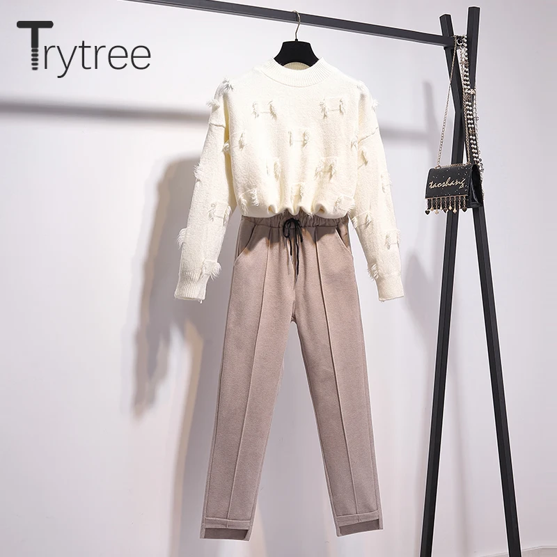 Trytree 2019 осенне зимний комплект из двух предметов повседневный однотонный