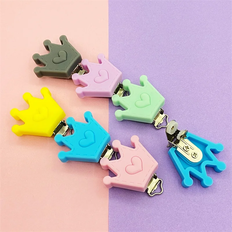 3 шт. силиконовые соски-пустышки Корона Прорезыватель для зубов зажимы типа