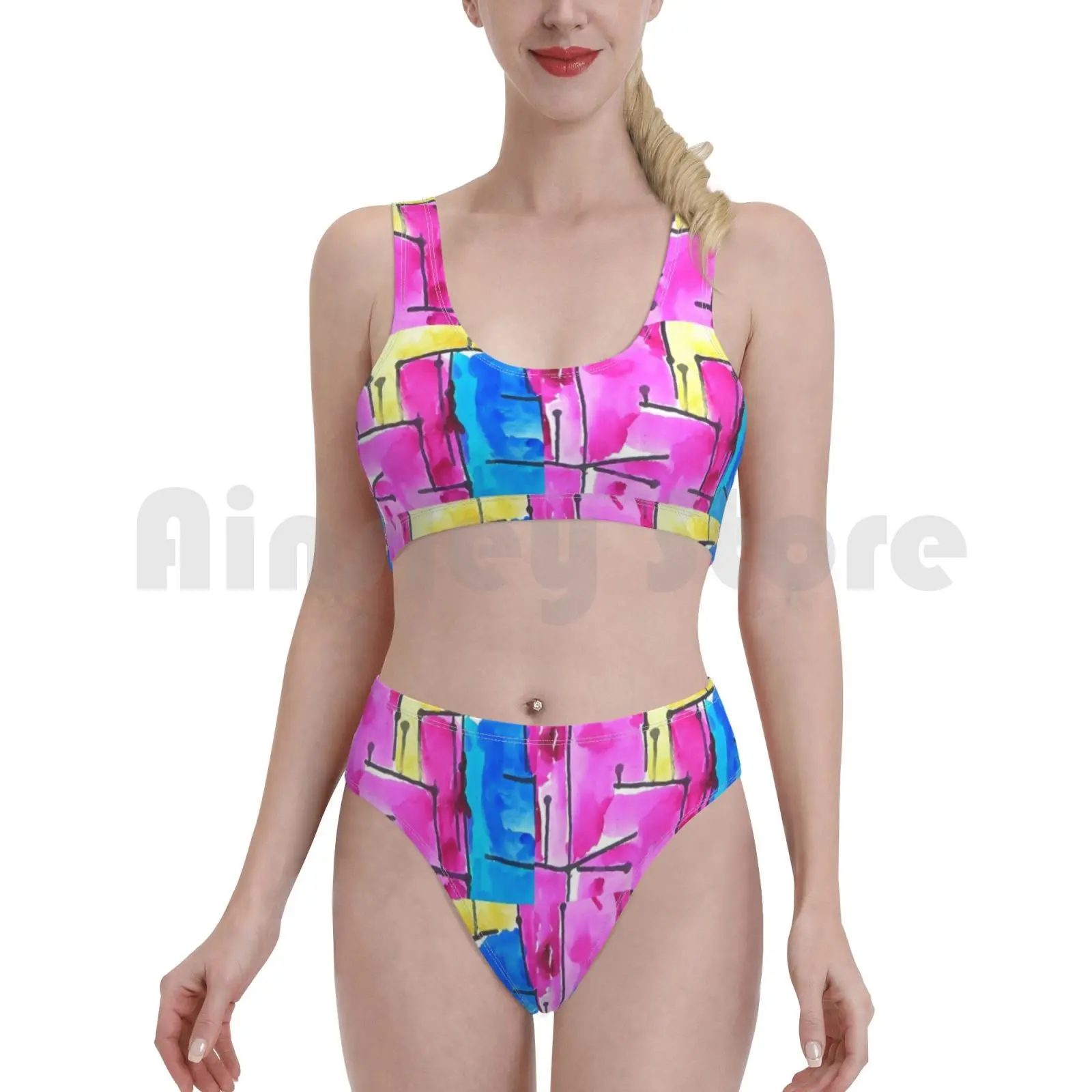 Безымянный 6 купальник бикини Мягкий Высокая Талия Oma умов через искусство Scripps |