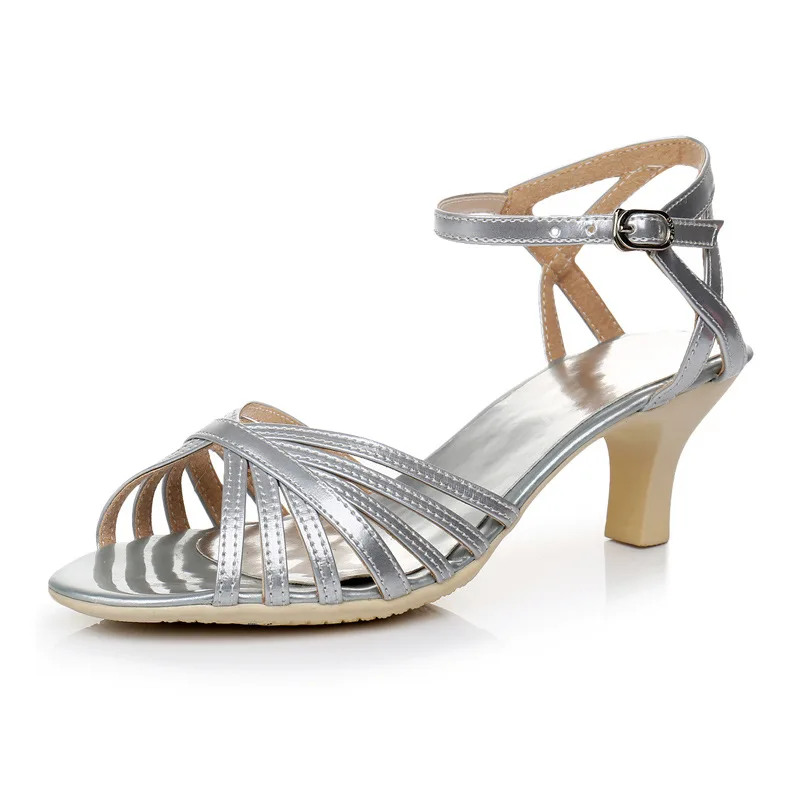 

Latin dance shoes women's adult mid heel high heel dance shoes soft soled square dance social dance shoes sandals summer