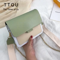 new woman fashion bag mini leather crossbody bags korean version of small square bag wide s strap houlder messenger bag lady bag