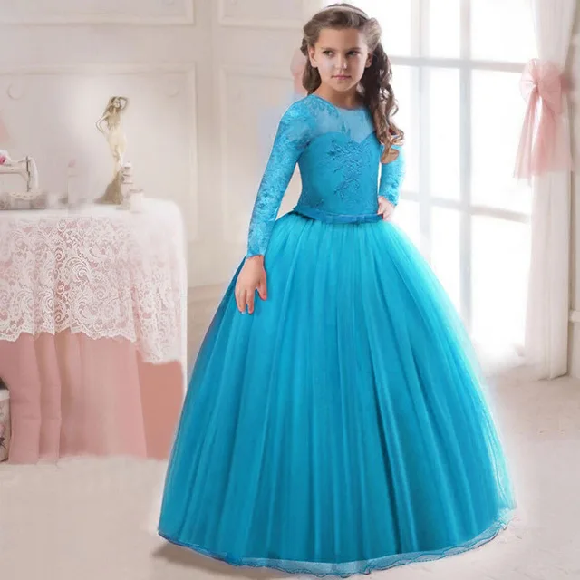 Свадебные платья с длинным рукавом для девочек кружевные первого причастия