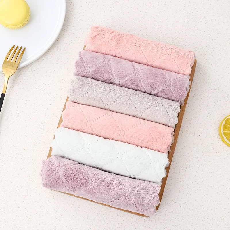 

5/10Pcs Microfiber Rags Cleaning Cloth Kitchen Dish Cloth Double-layer Absorbent Dishcloth Cleaning Wiping Towel Kichen Tool