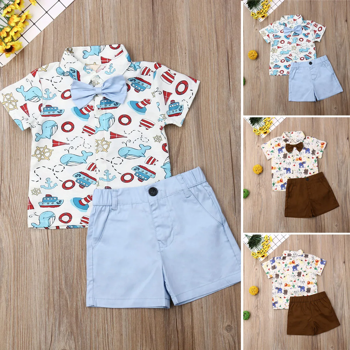 

Baby Boy Toddler Kids T-Shirt Top Shorts Pants 2PCS Outfit Summer Clothes