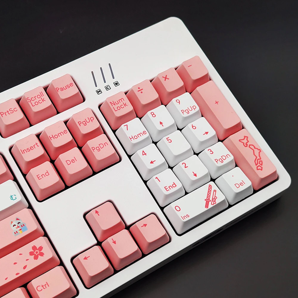 Японские розовые и белые колпачки для клавиш в виде цветков вишни механической