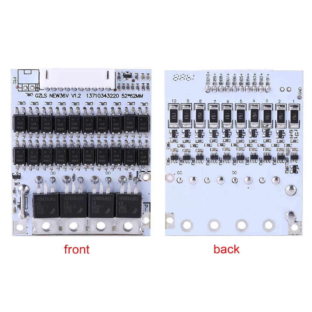 

Battery Protection Board Li-Ion Battery Protection Board BMS 10S 36V 40A For Ternary Cobalt Acid Batteries With Balance New