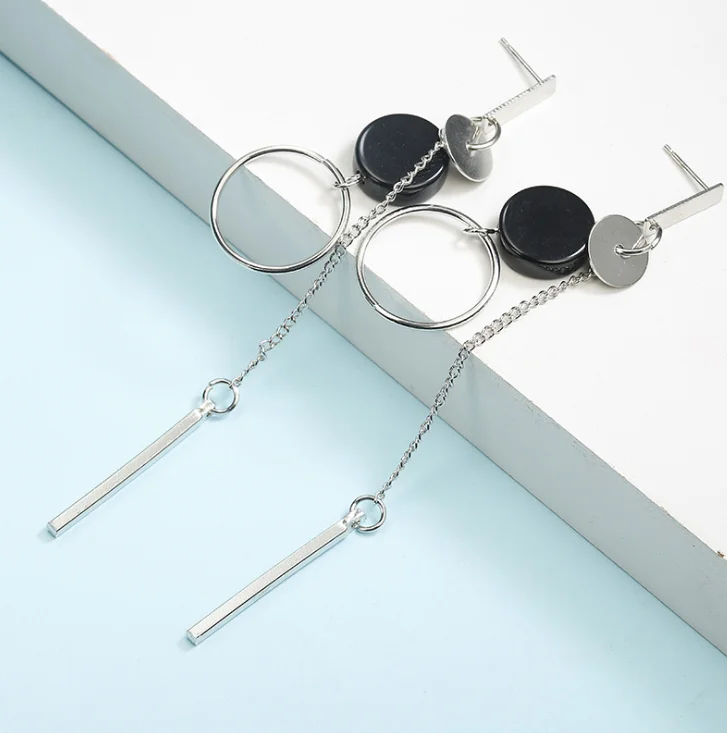 Женские Асимметричные геометрические серьги GUN корейские акриловые с длинным