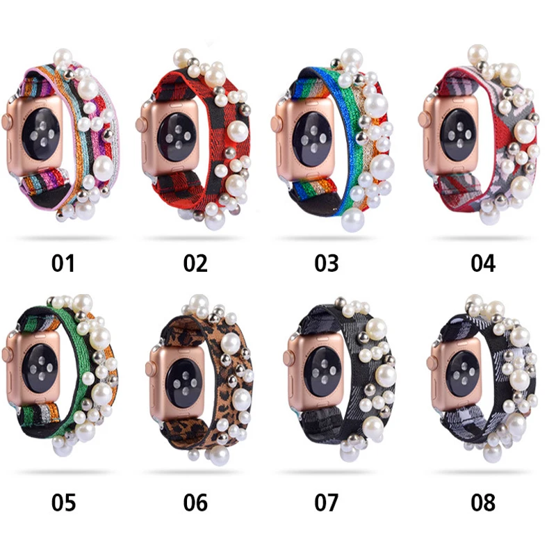 

Scrunchie Strap for Apple watch band 40mm 44mm 38mm 42mm solo loop iwatch band Women bracelet Apple watch series 6 4 3 se