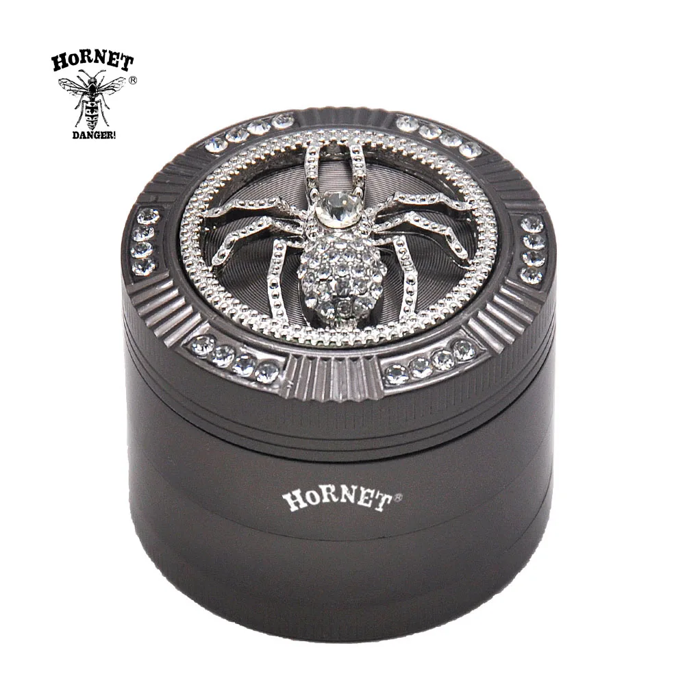 HORNET Точильщик для табака Алмазный Паук Стиль 50 мм 4 шт. с пыльца Ловца прочный