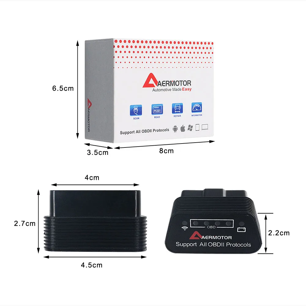 5 шт./лот ELM327 V1.5 PIC18F25K80 WI FI OBDII автомобиля диагностический инструмент ELM 327 FI/Wi Fi 1 OBD 2