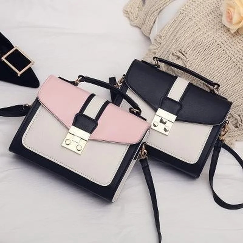 

Bag women's 2021 new fashion color contrast single shoulder bag slant cross bag Korean women's handbag women's mobile wallet
