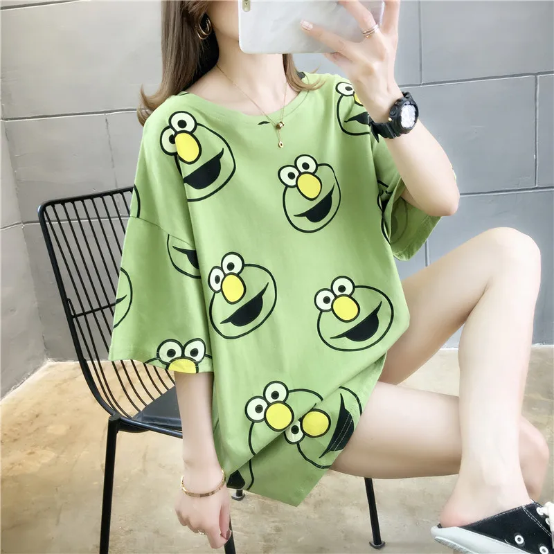 

Monogrammed shirt women letter printing polo shirt women loose t shirt Art shirt women short sleeve oversized colorful blouse