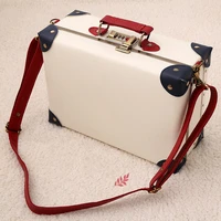 12 retro mens and womens suitcase mini storage bag for girls daily travel small piggy bag leather luggage bag cosmetic case