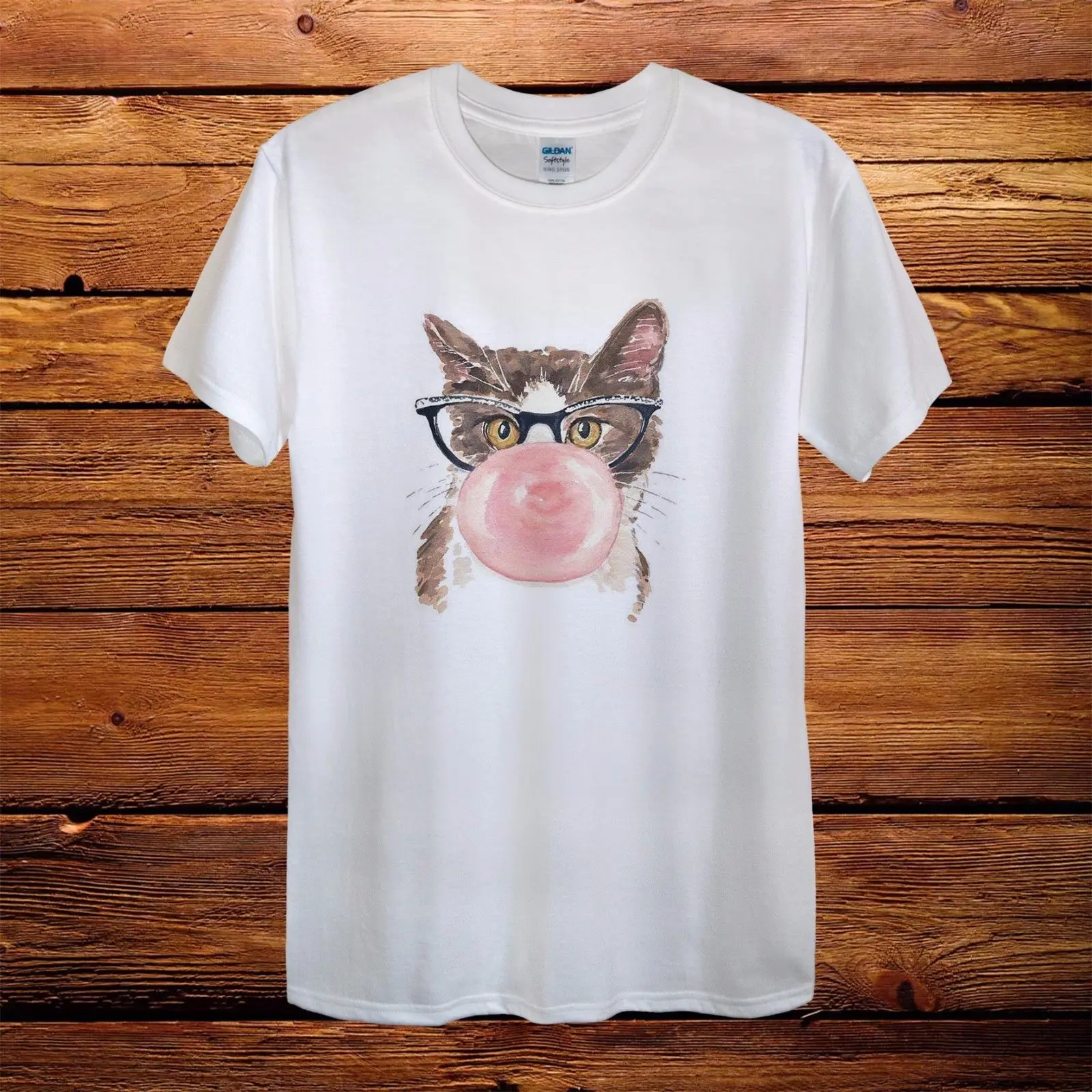 Кошка с десной смешное искусство Монро винтажный дизайн футболка Мужская