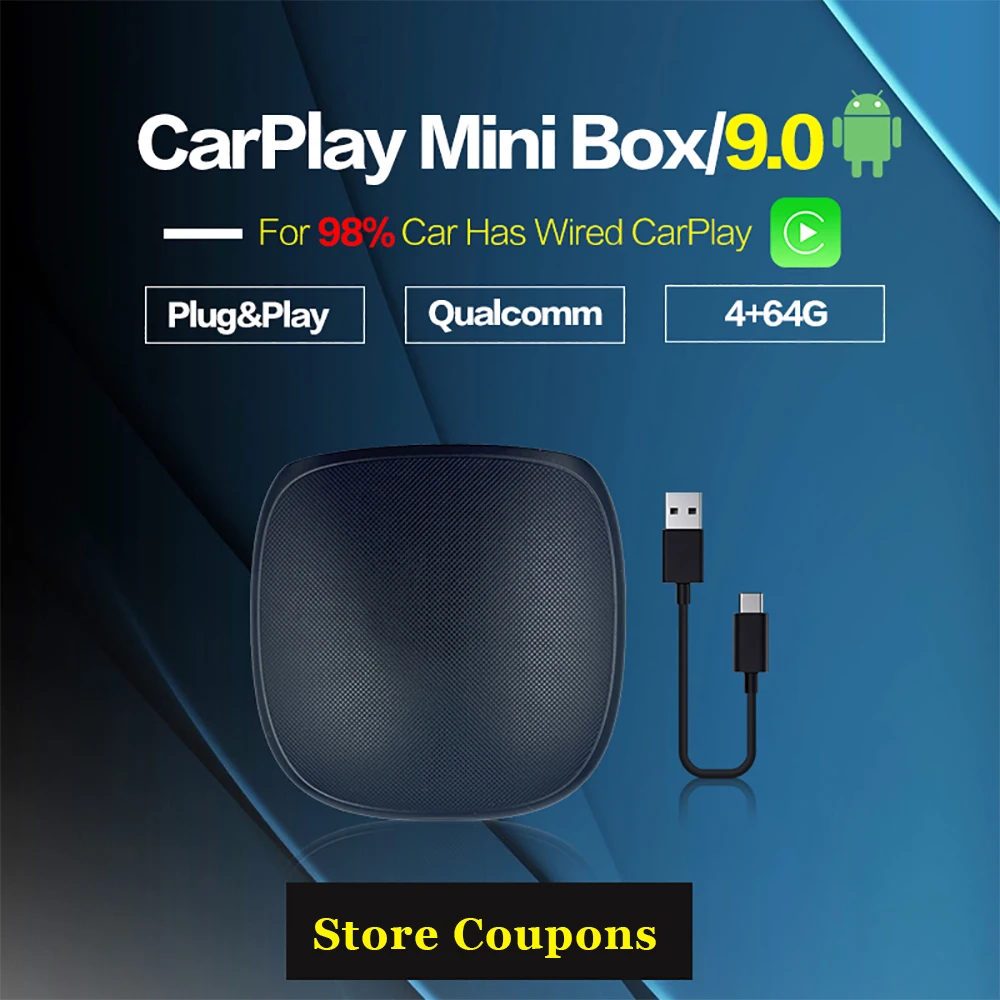 Carplay Mini Android Box беспроводной Carplay Ai Box Автомобильный мультимедийный плеер 4 + 64G Аудио навигация для Volvo Ford Benz Mazda