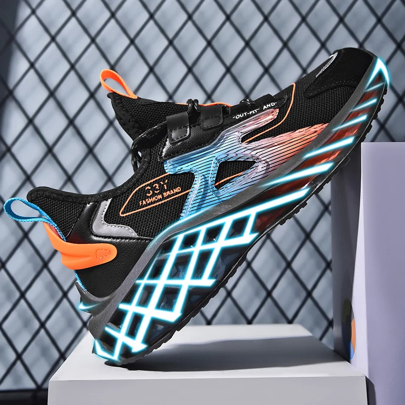 

Дизайнерские кроссовки для мужчин, светоотражающая обувь для бега, на шнуровке, светильник кие, Вулканизированная подошва