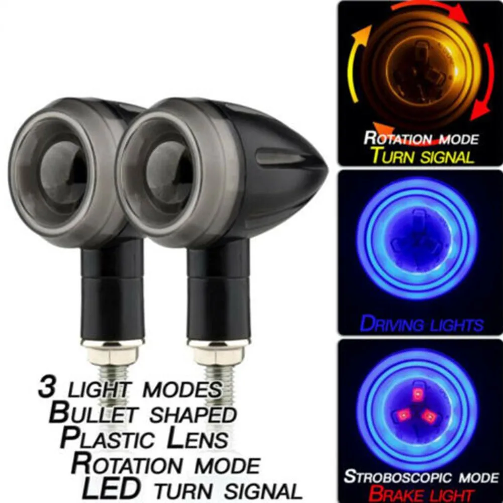 

Blue LED Turn Signal Light Brake Blinker Bullet DC 12V Flowing Flashing