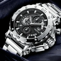 watches for men luxury nektom calendar quartz sport men waterproof watches steel case male date wrist watch reloj hombre