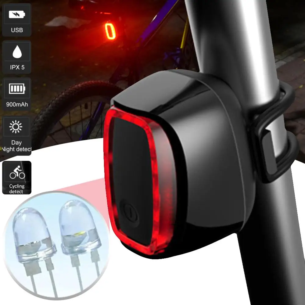 

High Quality Waterproof Bicycle Light Cycling Lamp USB Rechargeable Tail Light LED Warning Light Bike Accessory Dropshipping