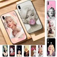 marilyn monroe with a cat phone case for huawei y 6 9 7 5 8s prime 2019 2018 enjoy 7 plus