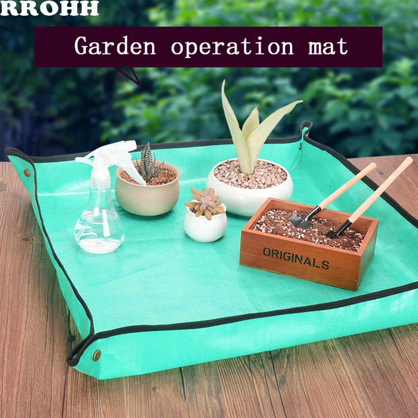 

PE Gardening Pot Tray Home Gardening Planting Operation Mats Succulent Green Plant Turn Basin Soil Waterproof Flower Mat
