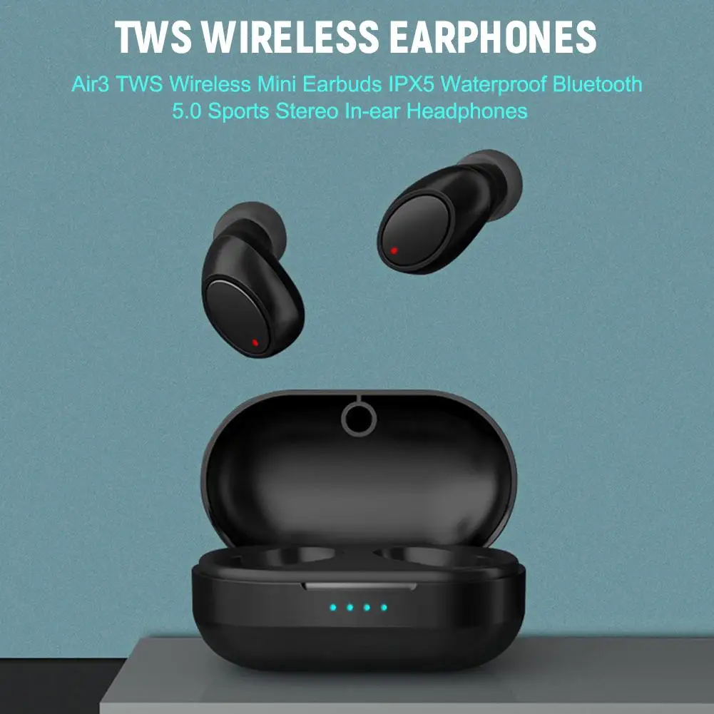

Air3 TWS Wireless Mini Earbuds IPX5 Waterproof Bluetooth 5.0 Sports Stereo In-ear Headphones