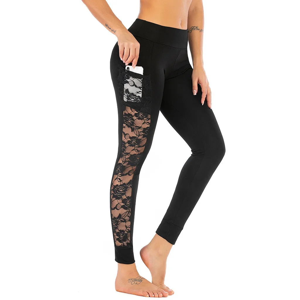 

Women Leggings Casual Sexy Lacehollow Out Leggings Lace Trousers Patchwork Sport Casual Pencil Legging Leging Feminina #T2G