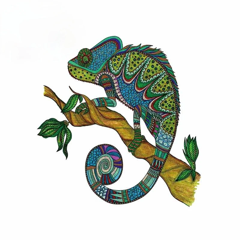 

15cm x 13cm for Tangled Chameleon Auto Bumper Window Car Stickers Fashion Fine Decal 3D Funny Car Sticker VAN Decor