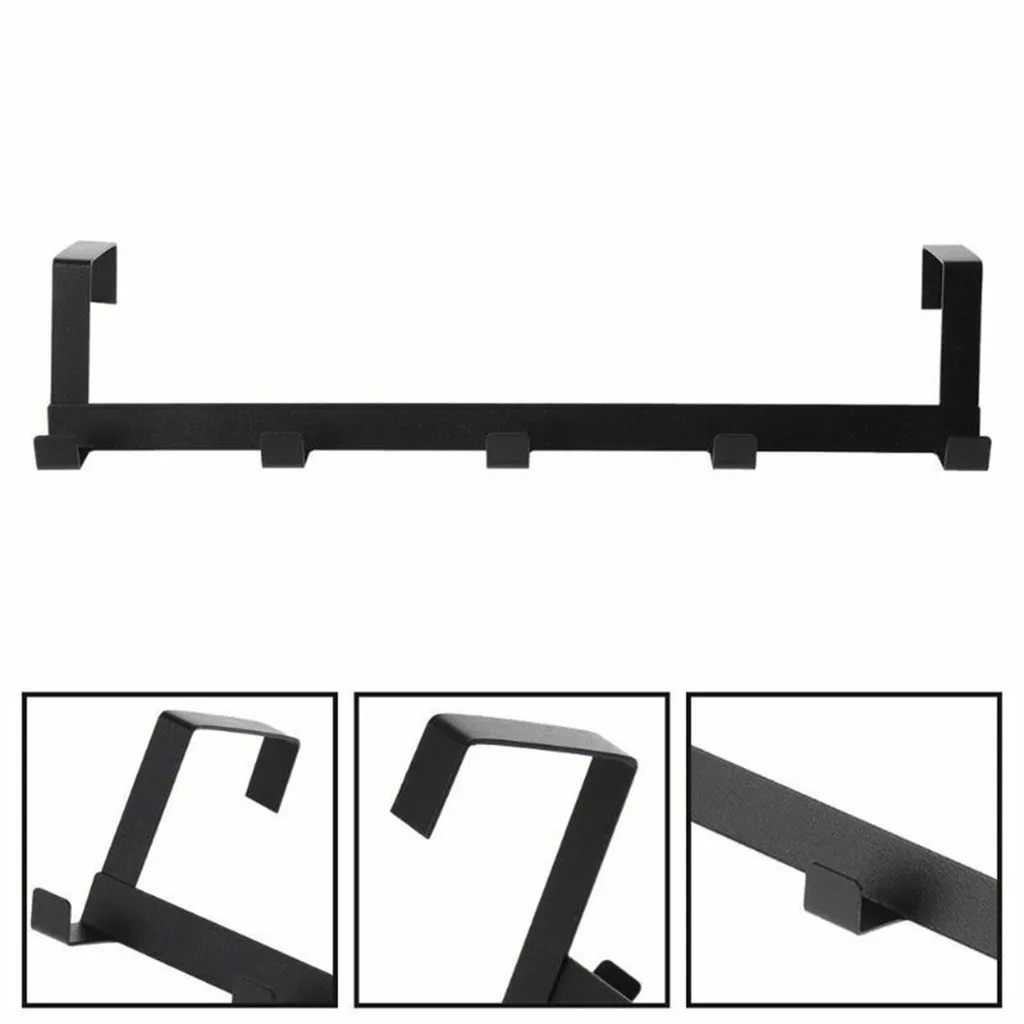 

Over The Door 5 Hooks Home Bathroom Organizer Rack Clothes Coat Hat Towel Hanger Bathroom Kitchen Accessories Holder Hooks