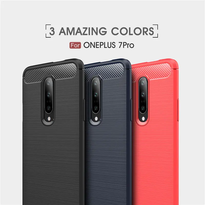 

Carbon Fiber ShockProof Case For Oneplus 7 pro 7 Full Protection Soft Silicone TPU Case For Oneplus 6T 6 5T 5 Bumper Matte Cover