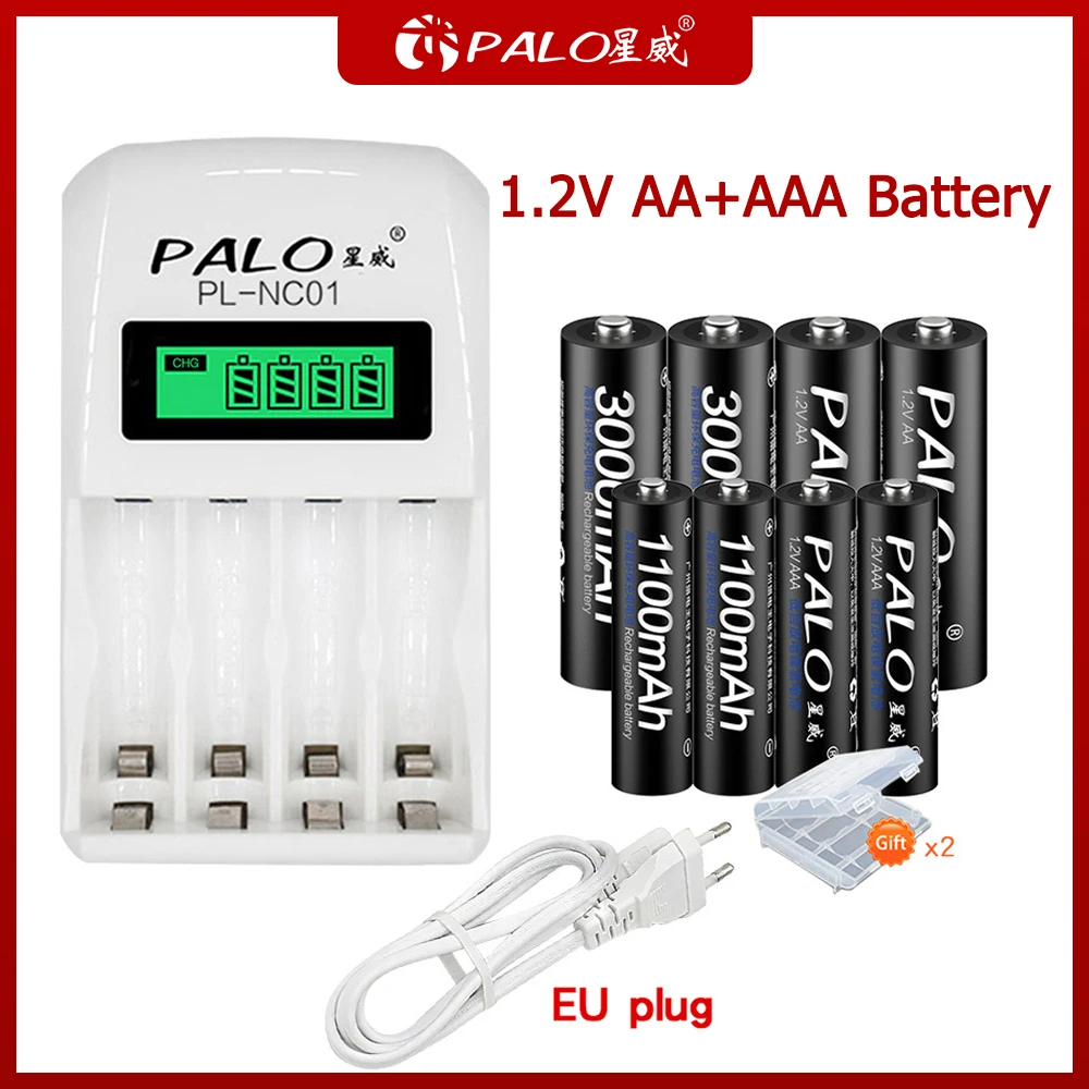 

PALO NI-MH AA AAA Rechargeable Battery For KTV wireless microphone microphone camera flash Ni-MH 1.2V Batteries