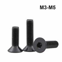 m3 m4 m5 304 stainless steel hexagon socket flat countersunk head screw hex socket bolts machine screw black din7991